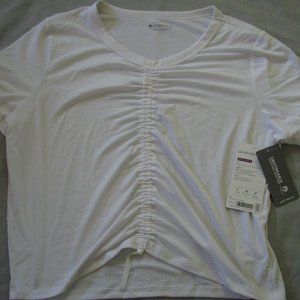 Athleta Encore Cinch Front Tee Crop Top White